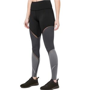 Lululemon Colour Me Ombré Tights Gray Obsidian Mesh Size 10 28”